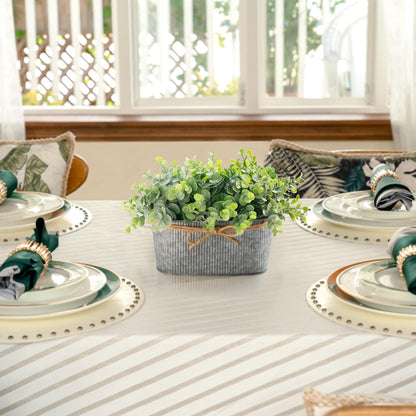 Dahey Artificial Eucalyptus Faux Plants Indoor for Farmhouse Home Decor Fake Potted Plants in Rustic Rectangular Pots Table Centerpiece for Office Bath Living Room Greenery Decor, 7" L x 4" H