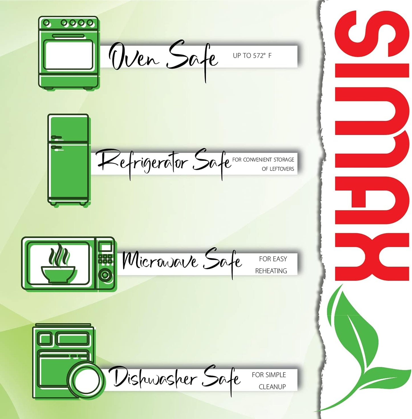 SIMAX Glass Mixing Bowls Set: Borosilicate Glass Mixing Bowls - Microwave, Oven & Dishwasher Safe - 3 Piece Set (2 Cup, 5.5 Cup, 10.5 Cup)