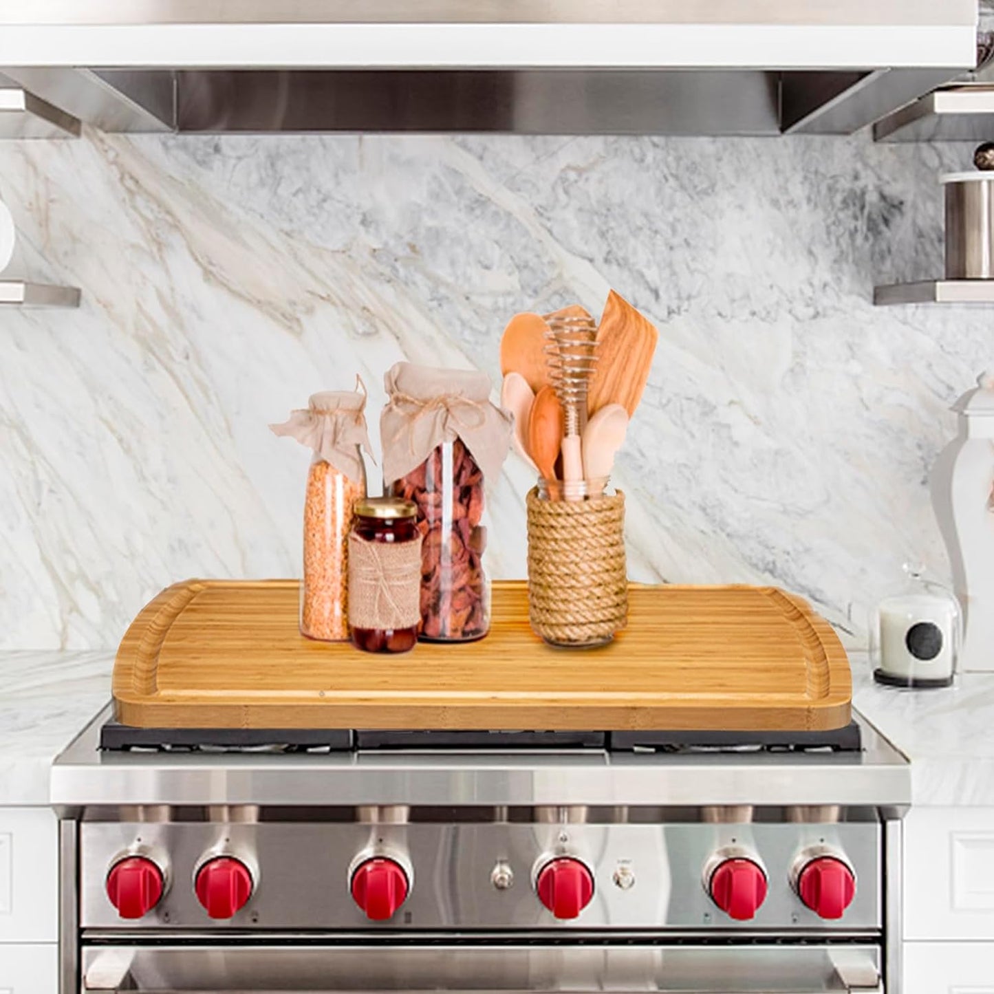 GAOMON 30" Extra Large Bamboo Cutting Board, Huge Wood Cutting Boards for Stove Top to Add Counter Space, Noodle Boards, Over the Sink Chopping Board, Carving Board for Turkey Meat Vegetables Cheese