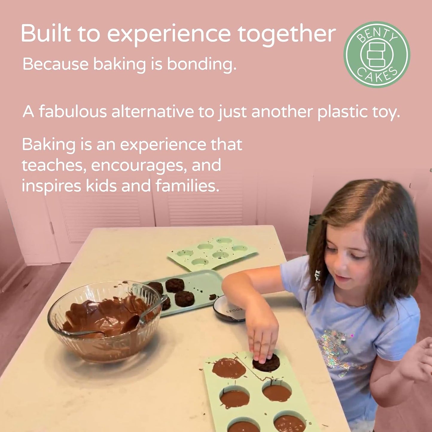 Benty Cakes – The Original CakePuck Bonus Bundle Set – Better than a Cake Pop! Make Chocolate Covered Desserts – BPA Free Silicone – Includes 1 Mold Set, 2 Trays and 2 Scrapers – Pink