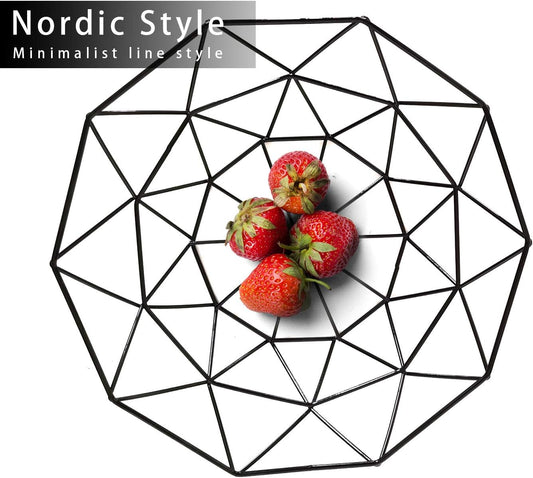 Metal Wire Fruit Bowl, Iron Arts Fruit Storage Baskets for Kitchen Counter, Countertop, Home Decor, Table Centerpiece Decorative hold Vegetables, Bread, Snacks, Potpourris