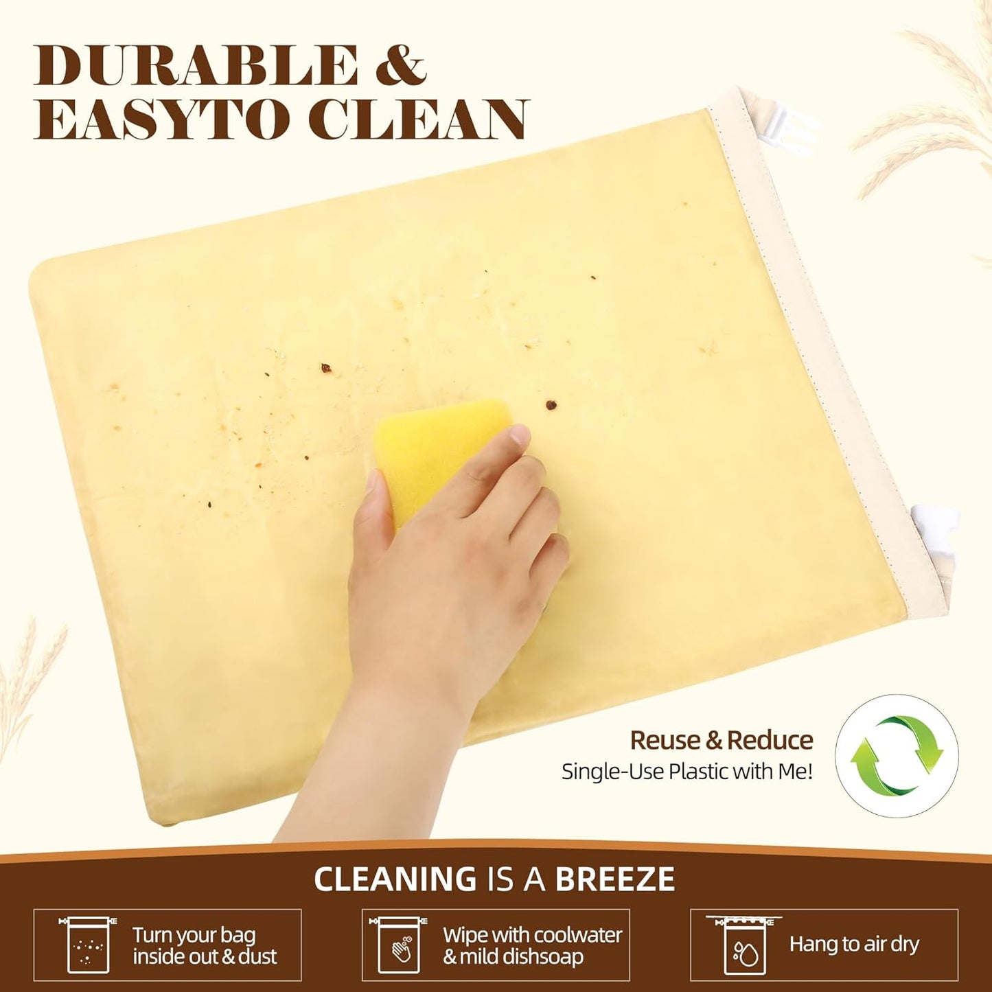 2 Pack XL Cotton & Beeswax Bread Bags for Sourdough & Homemade Bread – Organic Bees vax- Reusable, Eco-Friendly & Food-Safe Storage, 17x13 in, Freezer-Safe Freshness