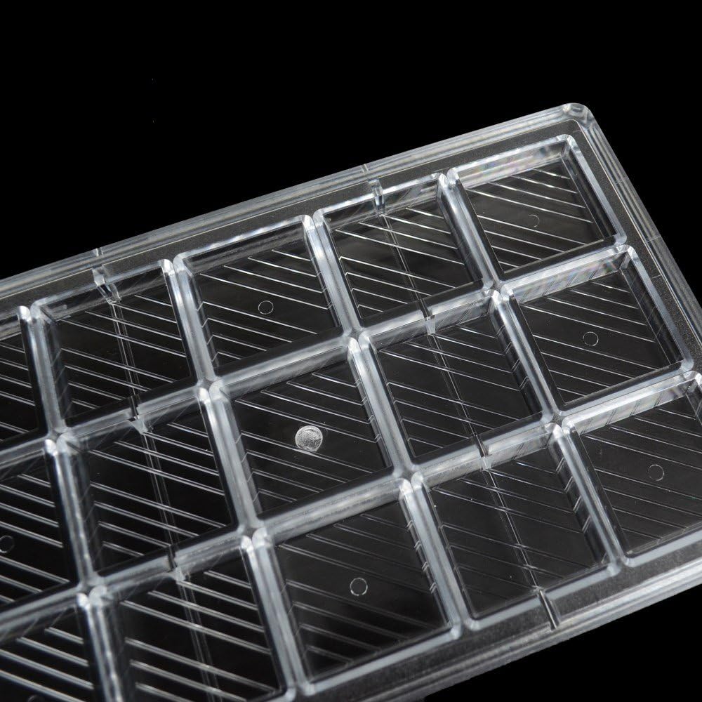 Grainrain polycarbonate chocolate mold polycarbonate chocolate bar mould square pattern candy diy Pastry Baking Tools (19396)