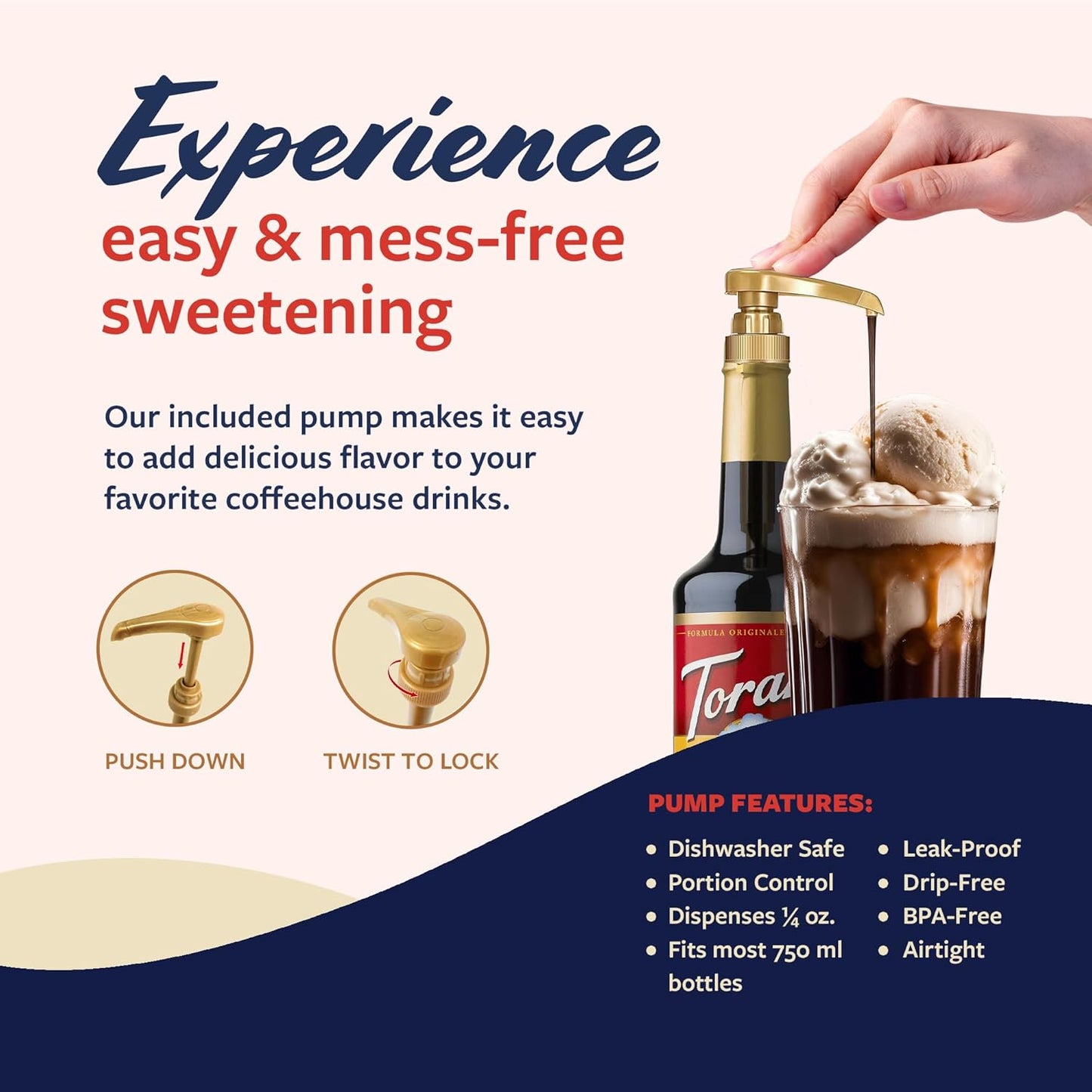 Torani Classic Root Beer Syrup for Drinks, Flavoring for Soda, Floats, and Shakes, Glass Bottle with Pump Included, 25.4 Fl Oz