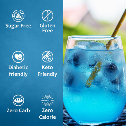 Syruvia Sugar-Free Blueberry Syrup, Flavored Syrup for Drinks, Cocktails, Lemonades, Iced Teas, and Desserts – 25.4 fl oz