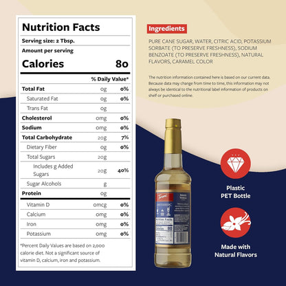 Torani Coffee Syrup, French Vanilla Flavored Syrup for Drinks, Pump Included, 25.4 Fl Oz