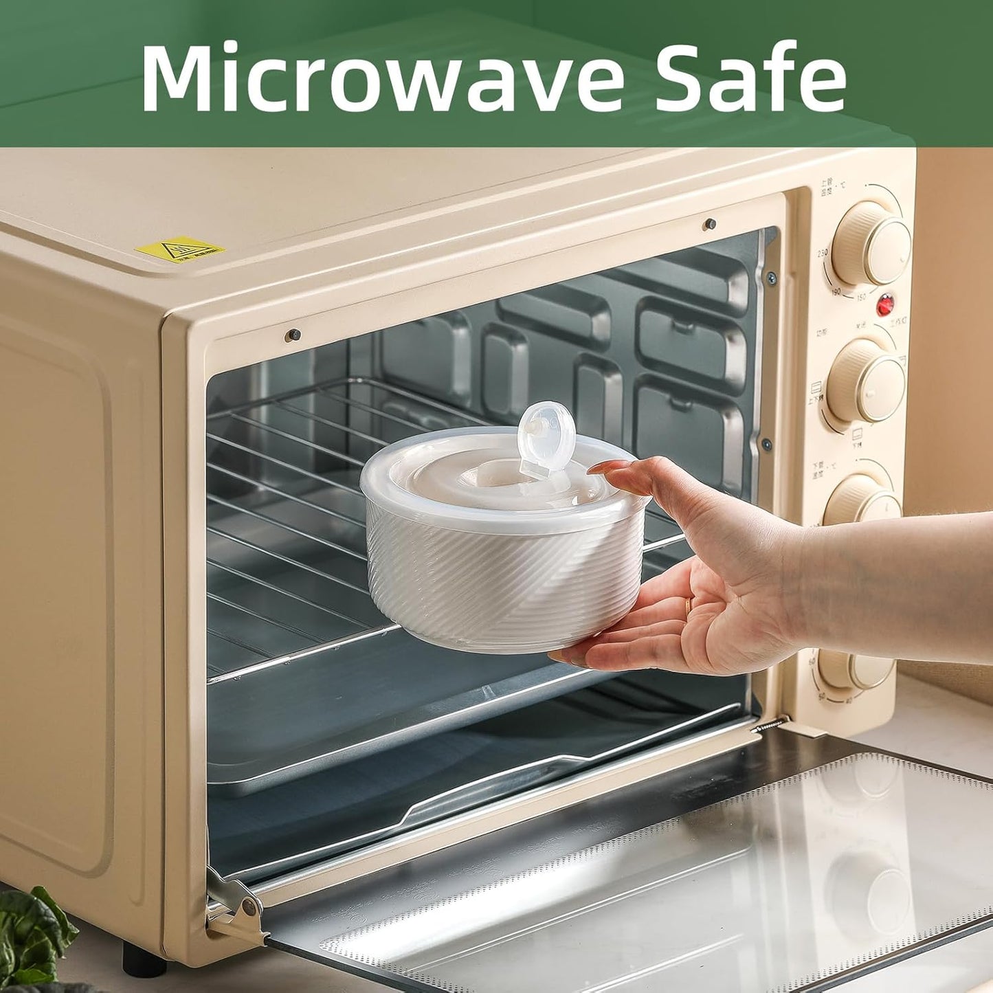 Ceramic Bowls with Lids: 20 oz Microwave Safe Food Storage Containers for Soup, Salad, Cereal, Leftovers, Meal Prep, Lunch, Picnic, Camping, Serving - Airtight, White, Set of 4