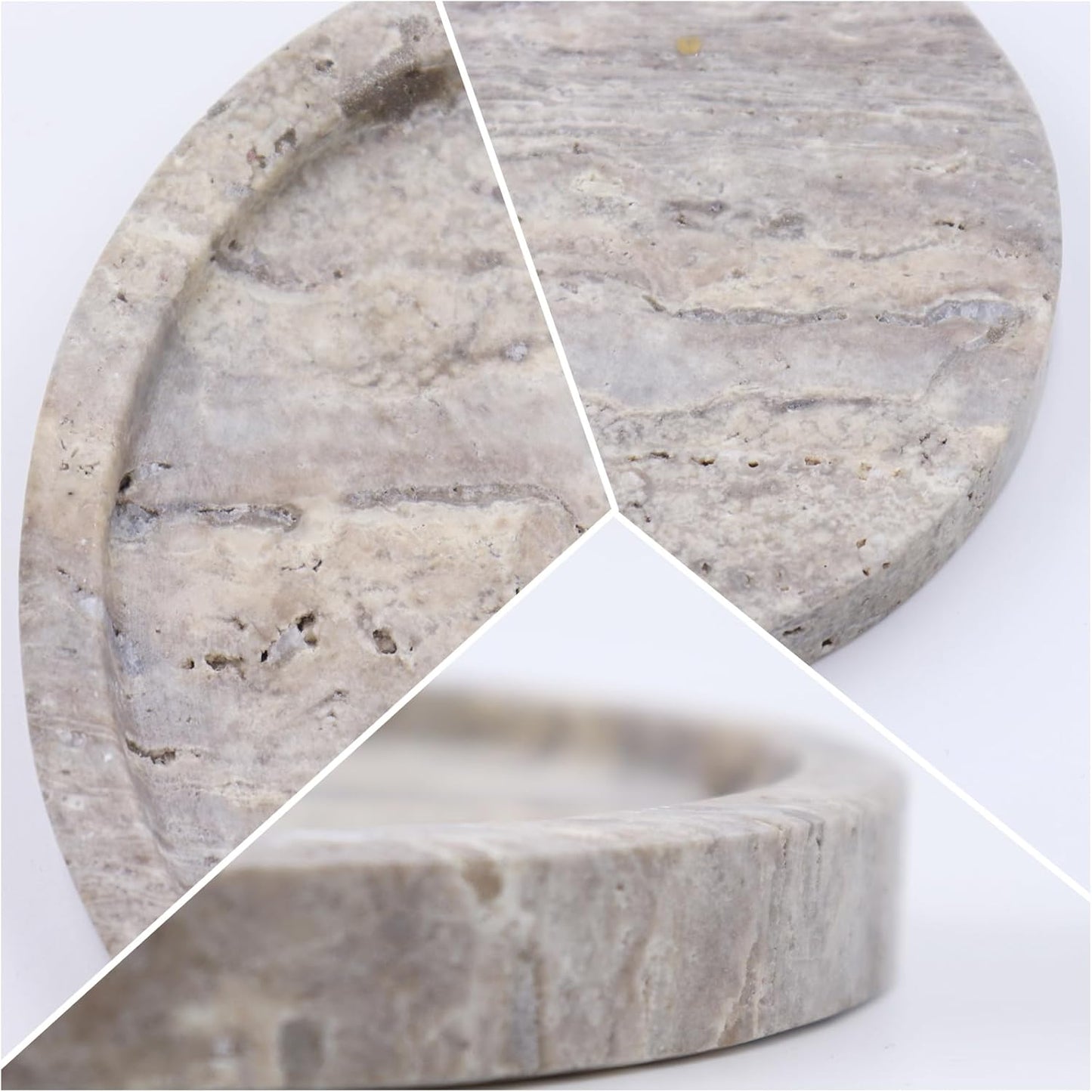 OOBOOB Oval Natural Marble Tray,Elegant Vanity Organizer for Jewelry, Perfume, Decorative Serving Tray for Coffee, Tea, or Dining Table Centerpiece,Countertop Storage Organizer for Home Bathroom