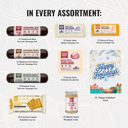 Farmers Market Gift Basket, Gluten Free, Keto, Paleo, Low Sodium, Zero Sugar, Christmas Charcuterie Board, Holiday Meat and Cheese Gift Baskets, Traditional Assortment