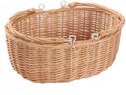 Wicker Picnic Baskets with Handles.Kingwillow. (Natural)