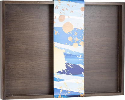 Wooden Serving Tray Home Decor,Black Walnut Wood Ottoman Tray for Living Room,Classic Wood Decorative Storage Coffee Trays,Storage and Display of Bread Food Fruit