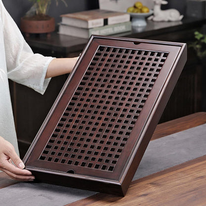 X-Large 19 Inch Bamboo Chinese Gongfu Tea Ceremony Tray with Drain Drainage Tea Box with Water Storage for Kungfu Kung fu Tea Set