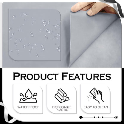 4 Pieces Classic White Series Rectangle Tablecloth, 54x72" Solid Color Waterproof & Spillproof Disposable Plastic Table Cover, Durable Party Tablecloth for Dining, Buffet, Picnic, Outdoor Events