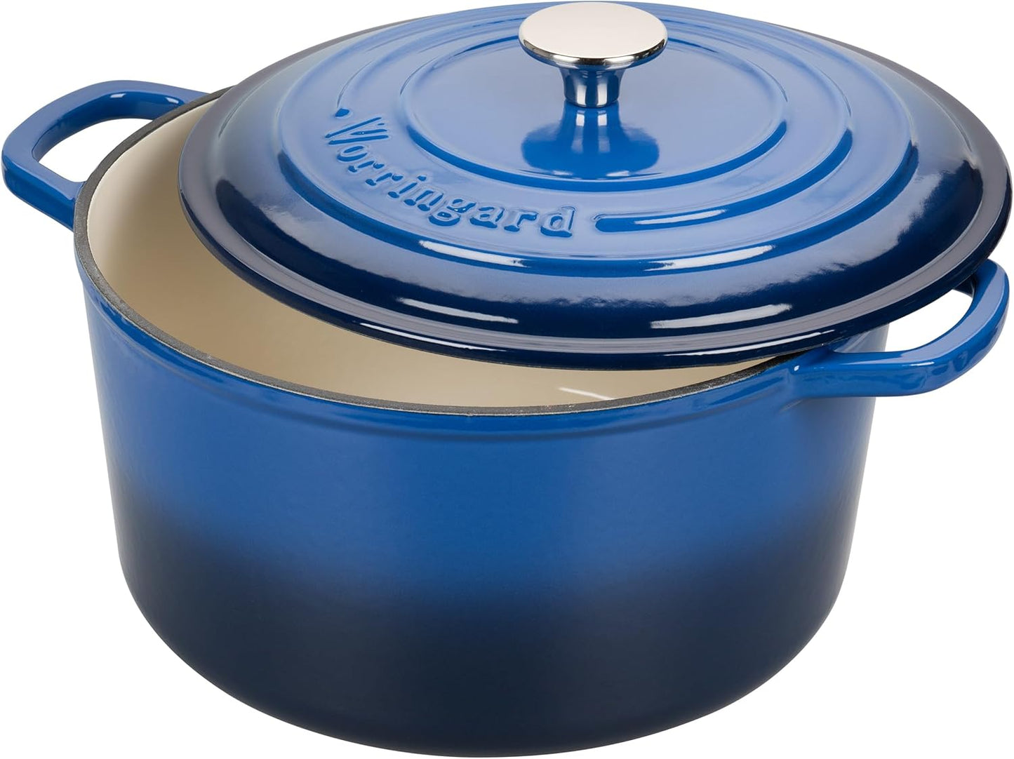 Enameled Cast Iron Dutch Oven Pot with Lid, for Sourdough Bread Baking, Round Dutch Ovens, 6 Quart, Blue