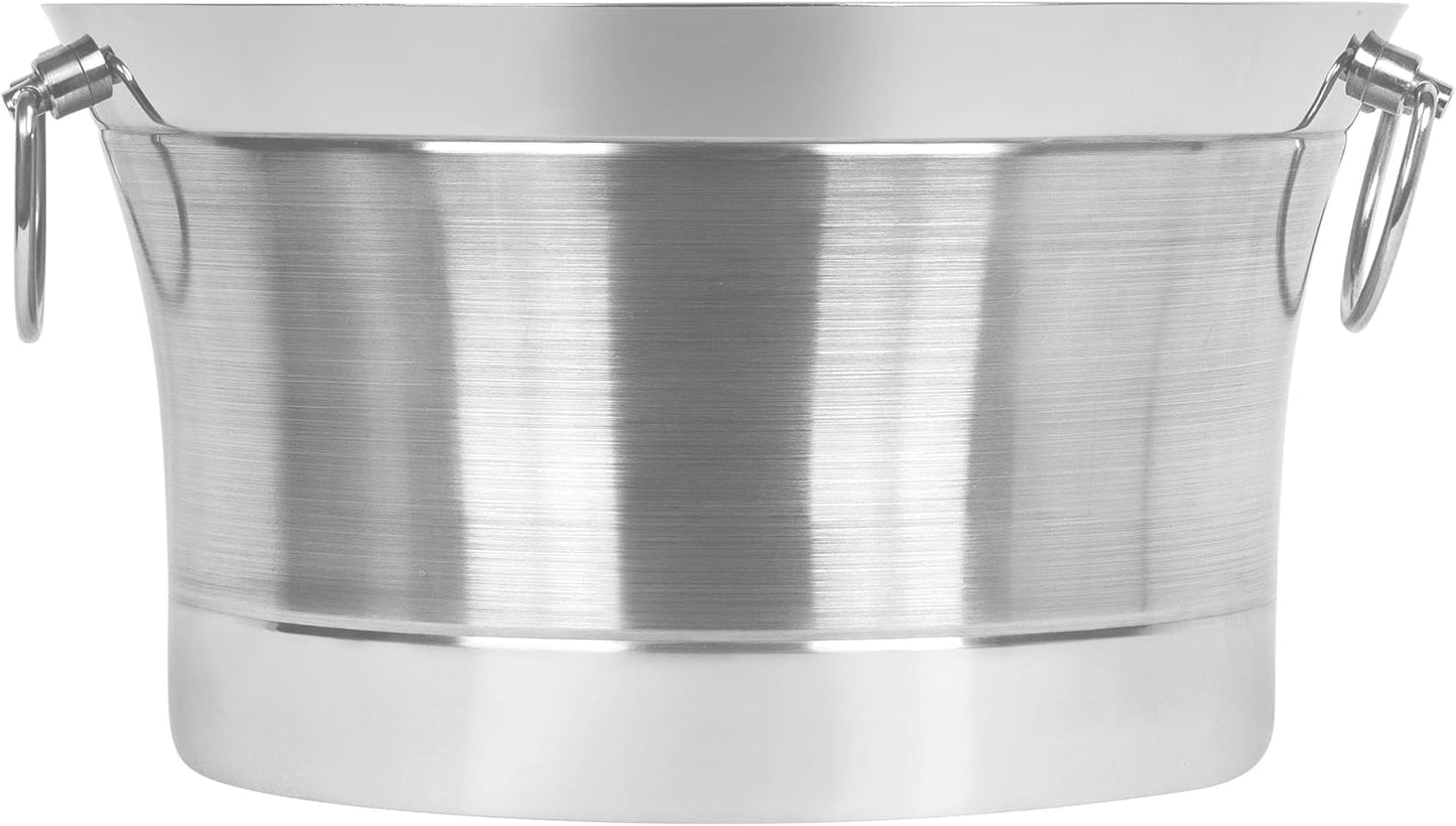 BirdRock Home Double Wall Round Beverage Tub | Stainless Steel | Small