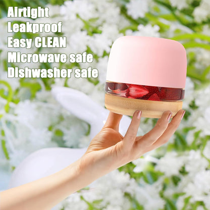 Tronco 24 oz Glass Container with Bamboo Lids, Food Storage Bowls for Soup, Stew & Overnight Oats, Meal Prep, Glass Lunch Bowl Container 100% Leak & Spill Proof, Airtight, BPA-Free- Ideal Gifts