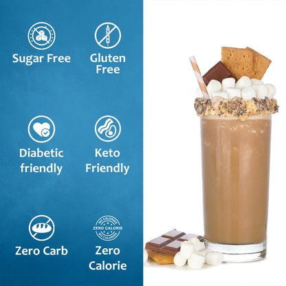 Syruvia Sugar Free Coffee Syrup, S'mores Flavored Syrup for Drinks, Lattes, and Desserts – 25.4 fl oz