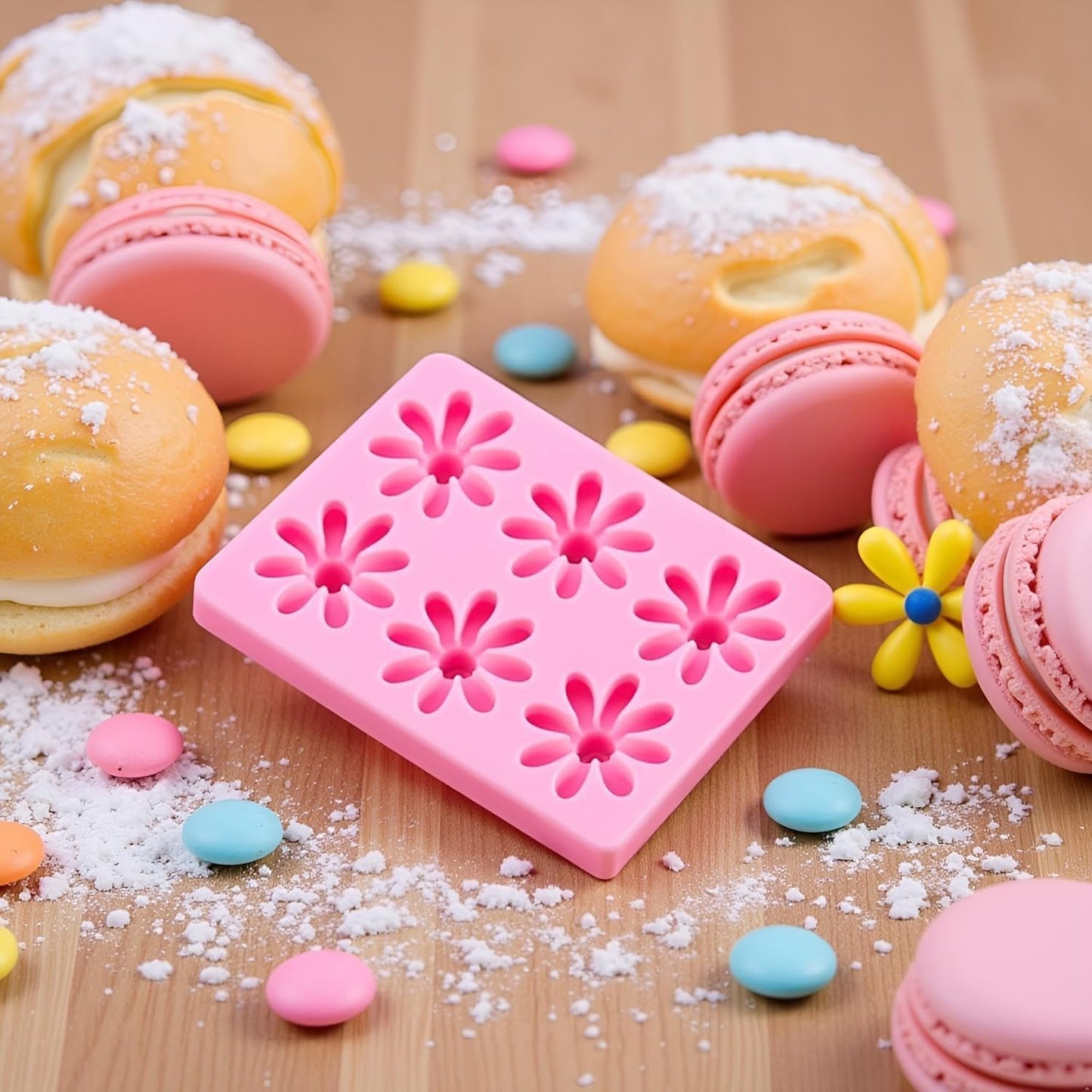 Candy Molds, Daisy Kitchen Cake Baking Decoration, Cookies Chocolate Mold Clay Tool Daisy Series Silicone Mold Flower Silicone Mold