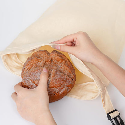 2 Pcs 100% Linen Bread Bags for Homemade Bread 13 x 19.6 Inches Reusable Sourdough Bread Storage Bag with Zipper (Light Apricot)