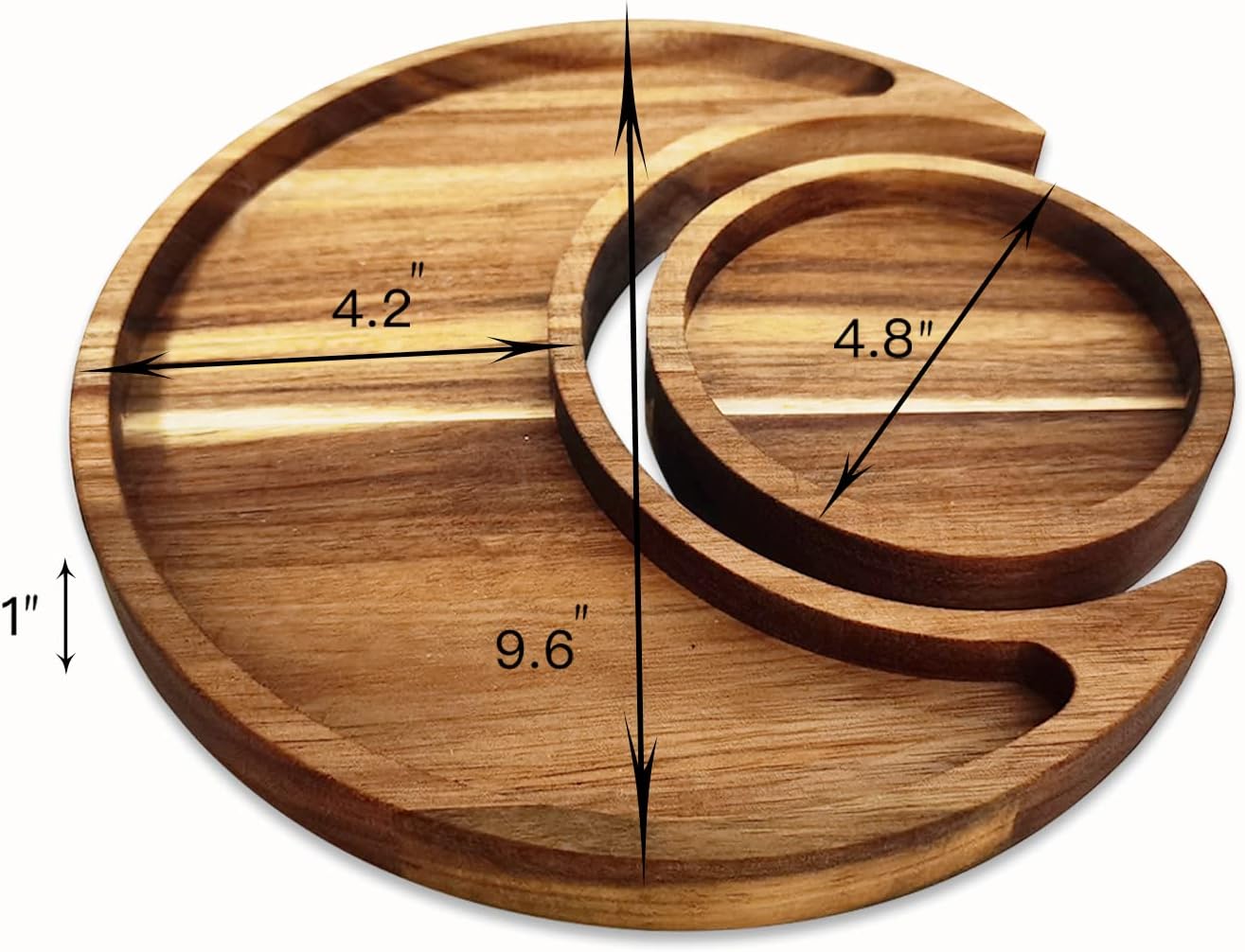 Moon Tray Acaica Wood Crystal Holder for Stones Healing Crystals Storage and Organizer Crescent Bowl Witchy Crystal Display Essential Oil Holder Moon Jewelry Dish (Acacia Wood 1)