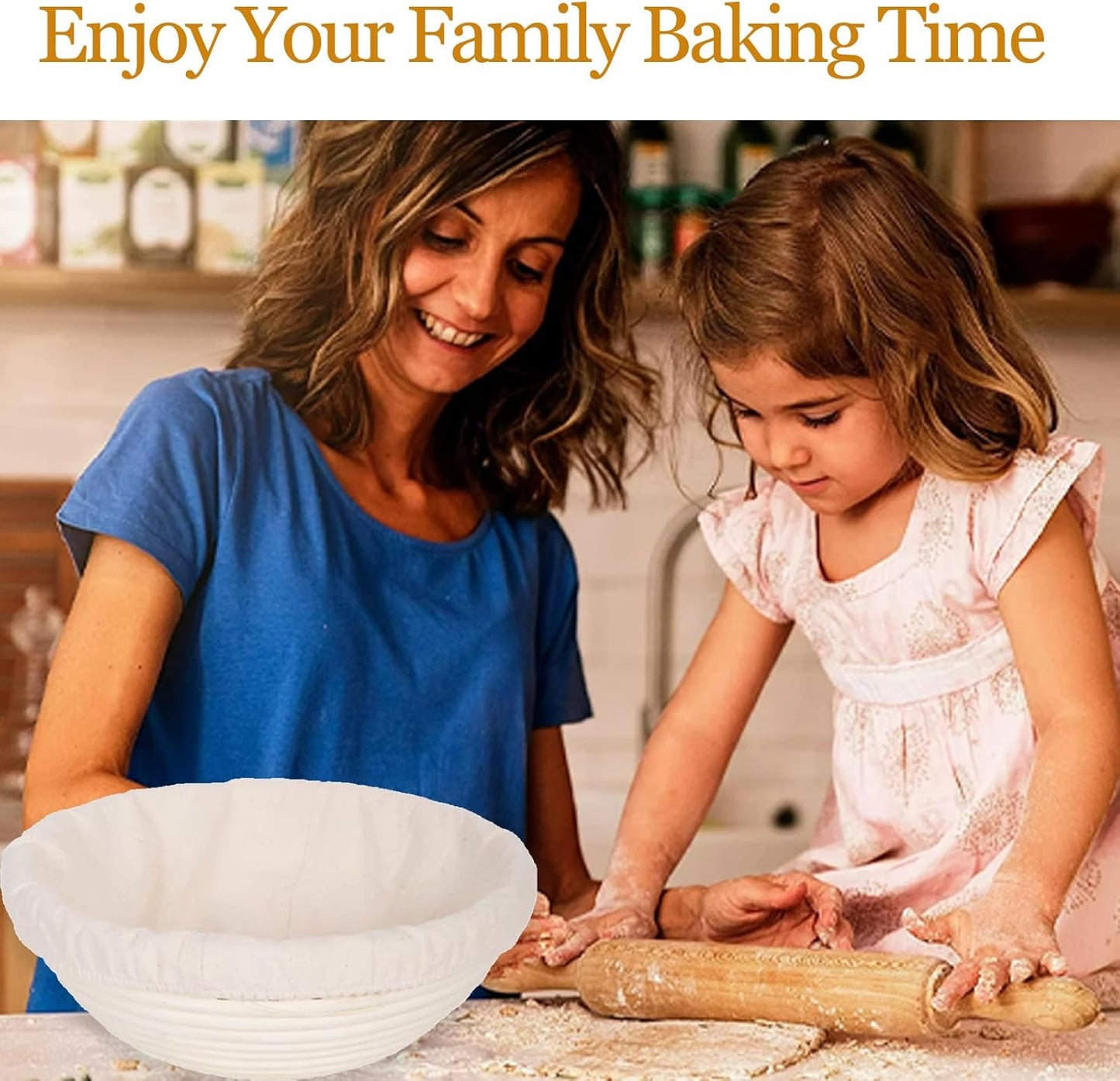 Banneton Bread Proofing Basket - Rattan Proofing Baskets for Sourdough Bread | Banneton Baskets Bowls with Linen Liners for Artisan Homemade Bread Baking (9 inch Basket Set of 2 with Baking Supplies)