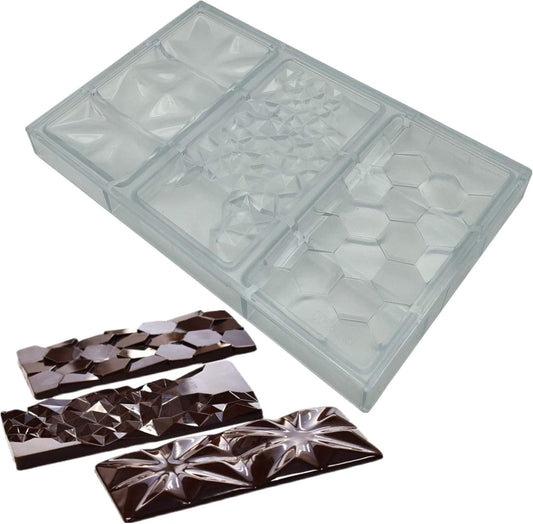 3 In 1 Polycarbonate Chocolate Bar Mold Large Break-Apart Candy Tray