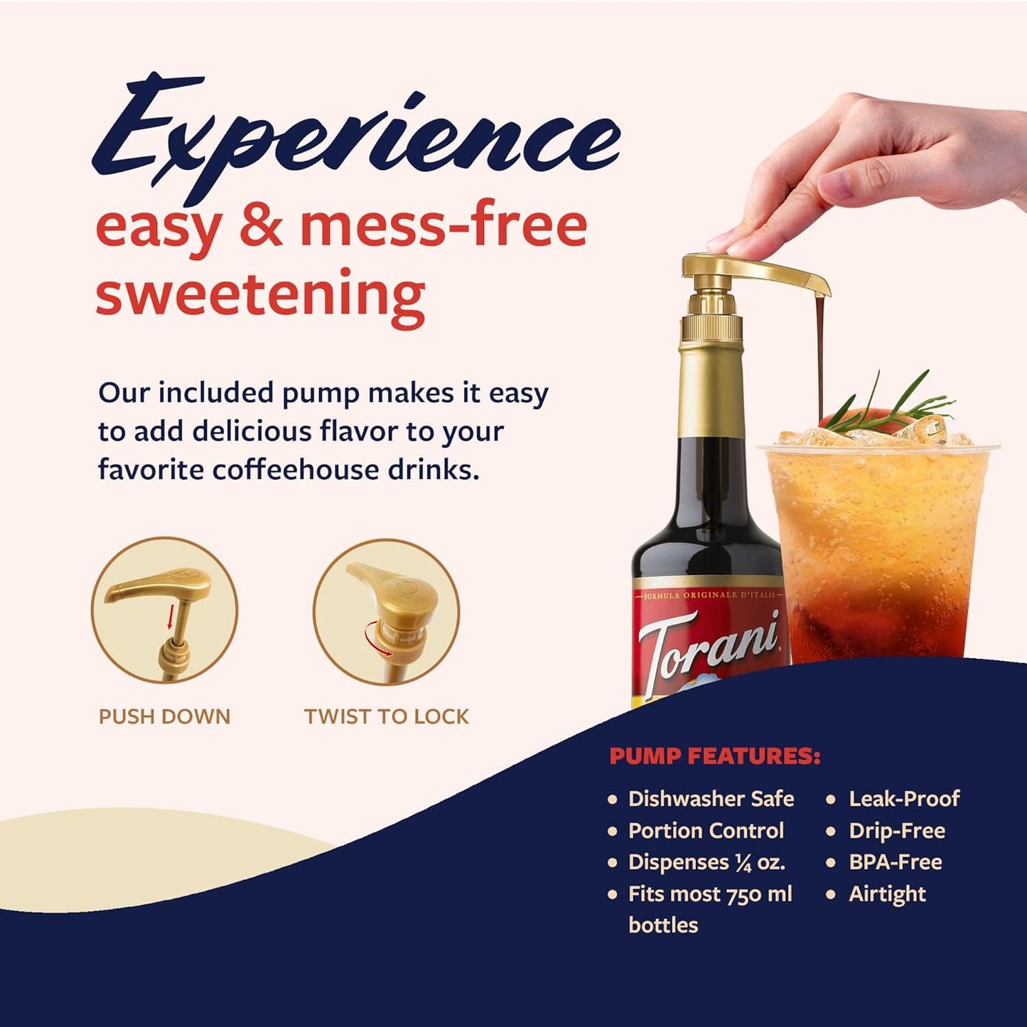 Torani Blood Orange Syrup for Drinks, Flavoring for Iced Tea, Lemonade, Sodas, and Cocktails, Glass Bottle with Pump Included, 25.4 Fl Oz