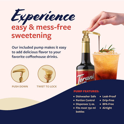 Torani Blood Orange Syrup for Drinks, Flavoring for Iced Tea, Lemonade, Sodas, and Cocktails, Glass Bottle with Pump Included, 25.4 Fl Oz