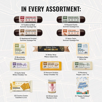 Farmers Market Gift Basket, Gluten Free, Keto, Paleo, Low Sodium, Zero Sugar, Genoa Salami, Christmas Charcuterie Board, Holiday Meat and Cheese Gift Baskets, Festive Selection