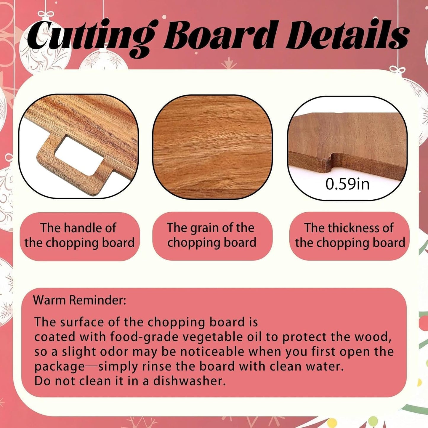 Christmas Tree Cutting Board, Wooden Kitchen Decoration Appetizer Butter Platter Fruit Tray for Charcuterie Holiday