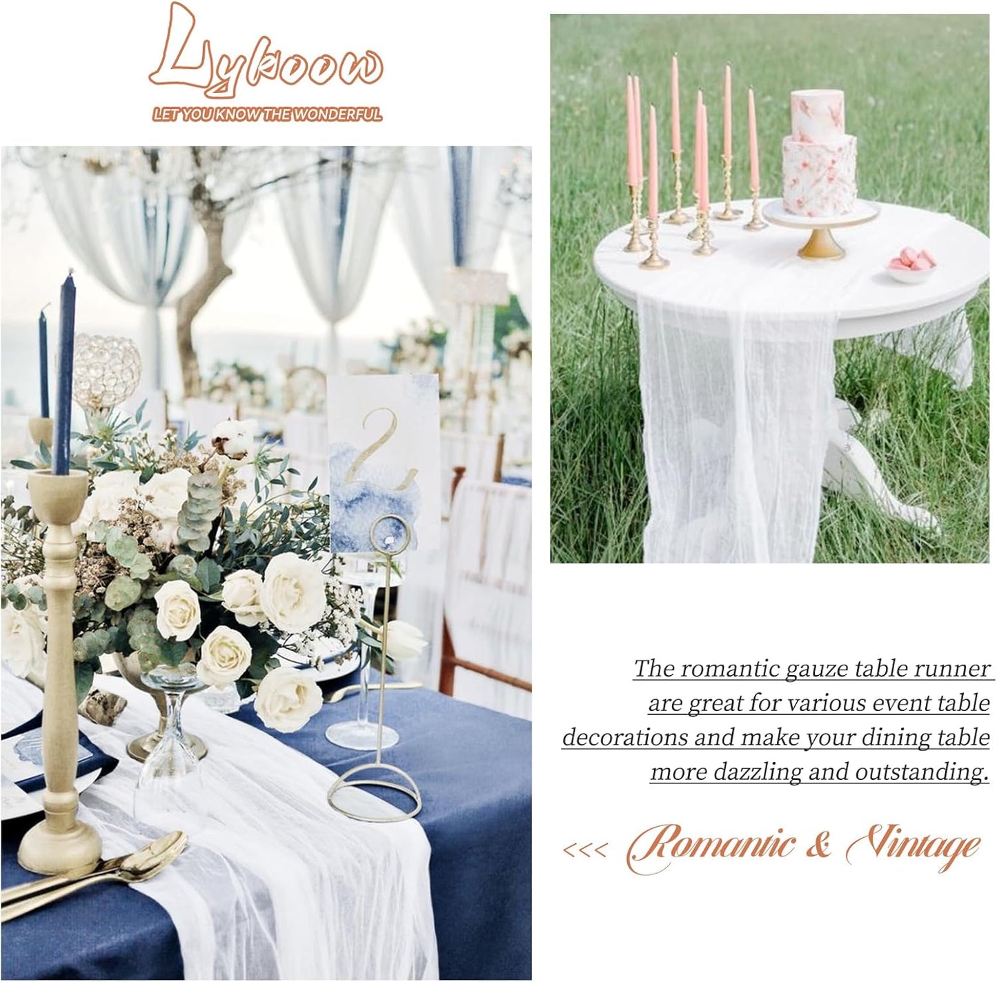 15 Packs Cheesecloth Table Runner White,10 Ft Rustic Gauze Boho Wedding Table Runner Decoration for Party Bridal Shower,21.5x120in