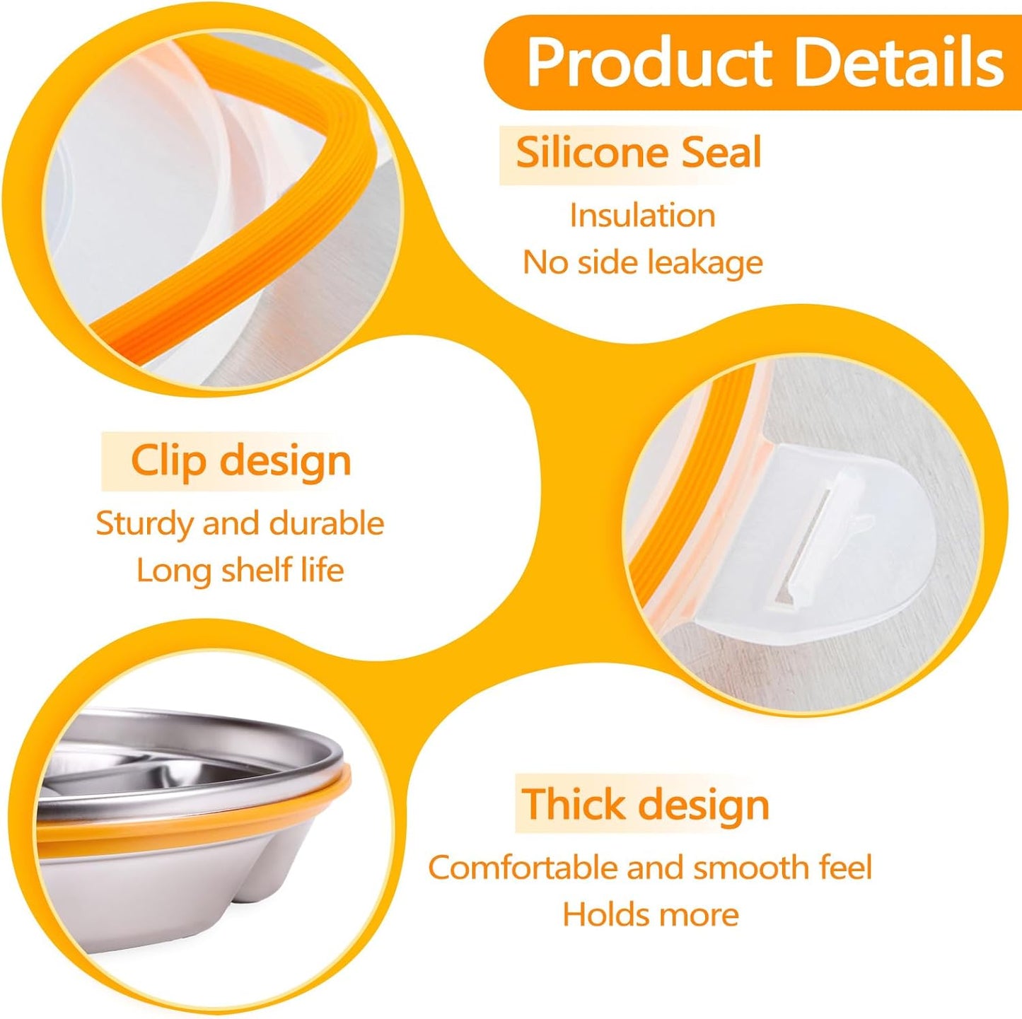 Divided Serving Tray with Lid 6 Compartments, 10.4 Inch Round Vegetable Veggie Tray, Reusable Snack Box Container Fruit Platter Tray for Parties Fridge Food Storage Picnic (2 pcs)