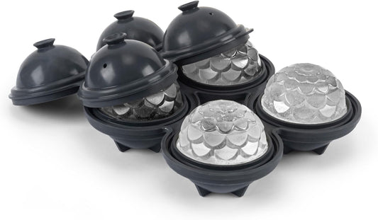 W&P Design Petal Ice Tray, Perfect Etched Spheres, Slow Melting for Whiskey and Cocktails, Food Grade Premium Silicone, Dishwasher Safe, BPA Free