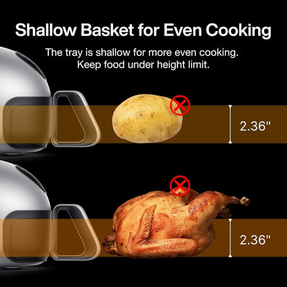 Typhur Dome 2 AI Upgraded Air Fryer, Extra Large Airfryer with Superior Airflow, Self-cleaning Smart Digital Fryer with PFAS free Basket for Quick Easy Meals, Fits a 12" Pizza or 4-Slice Toast