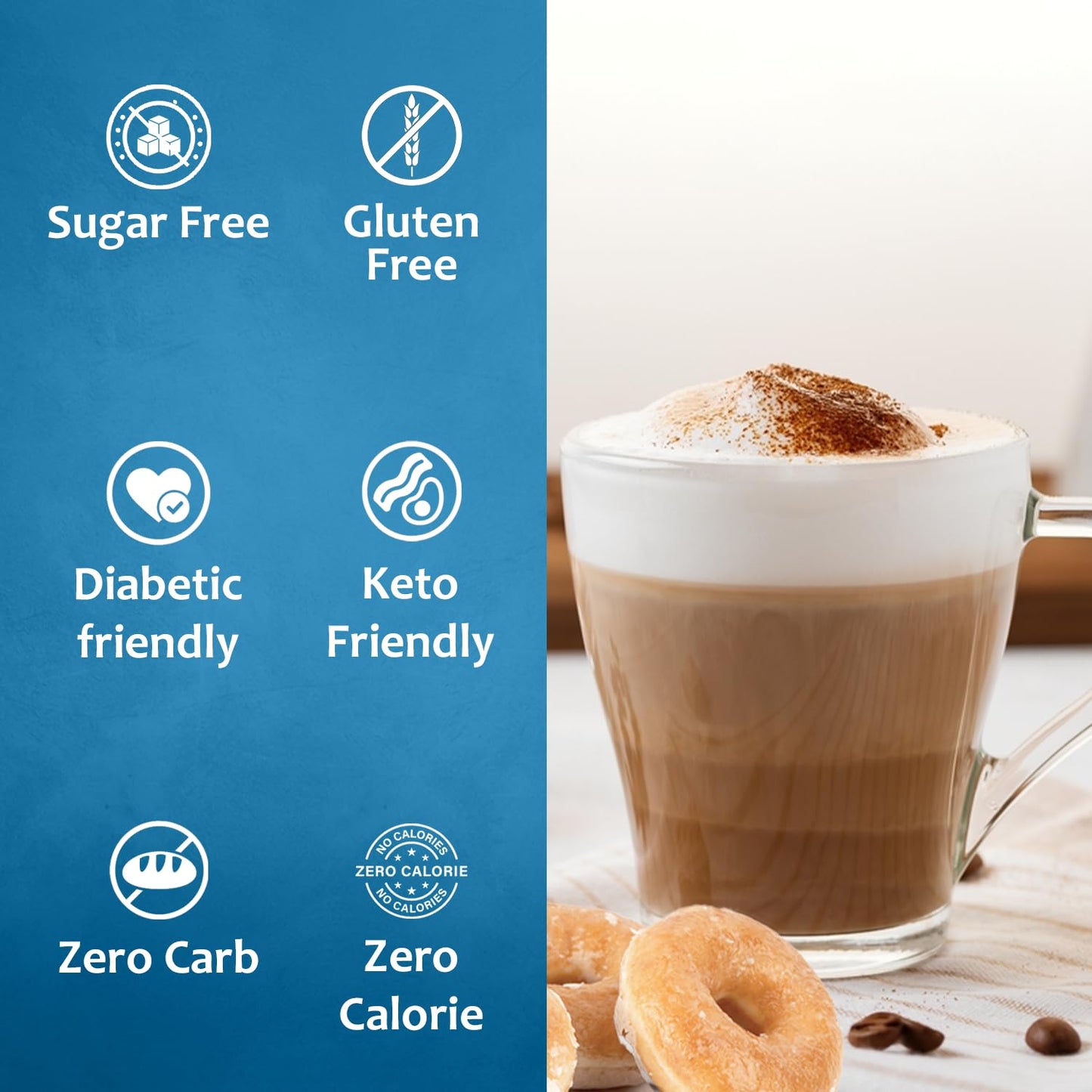 Syruvia Sugar Free Coffee Syrup, Glazed Donut Flavored Syrup for Drinks, Lattes, and Desserts – 25.4 fl oz