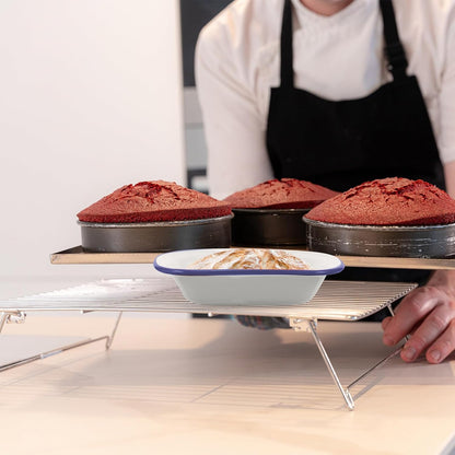 Alipis Enamelware Baking Pan, Roasting Dish for Oven, Enameled Steel Food Storage Container, Ideal for Baking Bread, Lasagna, and Turkey