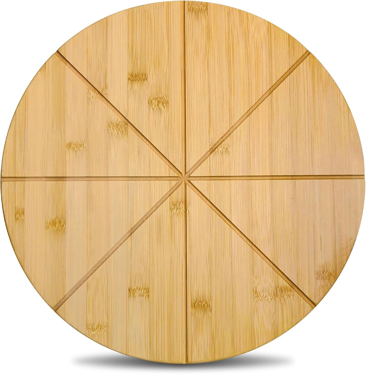 18" Pizza Cutting Board Extra Large Round Cutting Boards Double Sided 2XL 18inch Tray Pizza Oven Accessories Prep Board Paddle Wooden with Cutting Grooves Circular Circle Bamboo Serving Platter