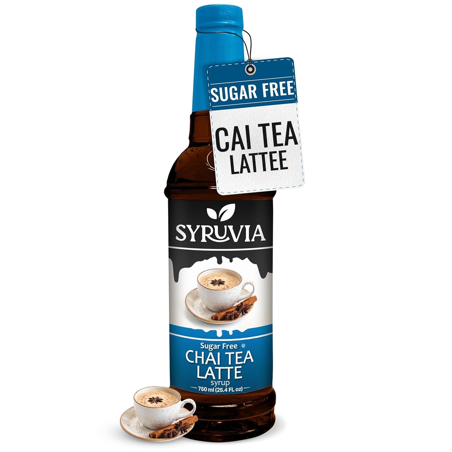 Syruvia Sugar Free Chai Tea Flavored Syrup for Coffee, Drinks, Lattes, and Desserts – 25.4 fl oz