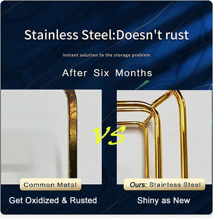 Bathroom Organizer Countertop Perfume Organizer Makeup Organizer Cosmetics Storage Display Rack Vanity Tray Dresser Stainless Steel Gold Shelf White Marble Ceramic Tray