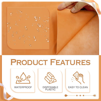 8 Pieces Rainbow Series Rectangle Tablecloth, 54x72" Solid Color Waterproof & Spillproof Disposable Plastic Table Cover, Durable Party Tablecloth for Dining, Buffet, Picnic, Outdoor Events