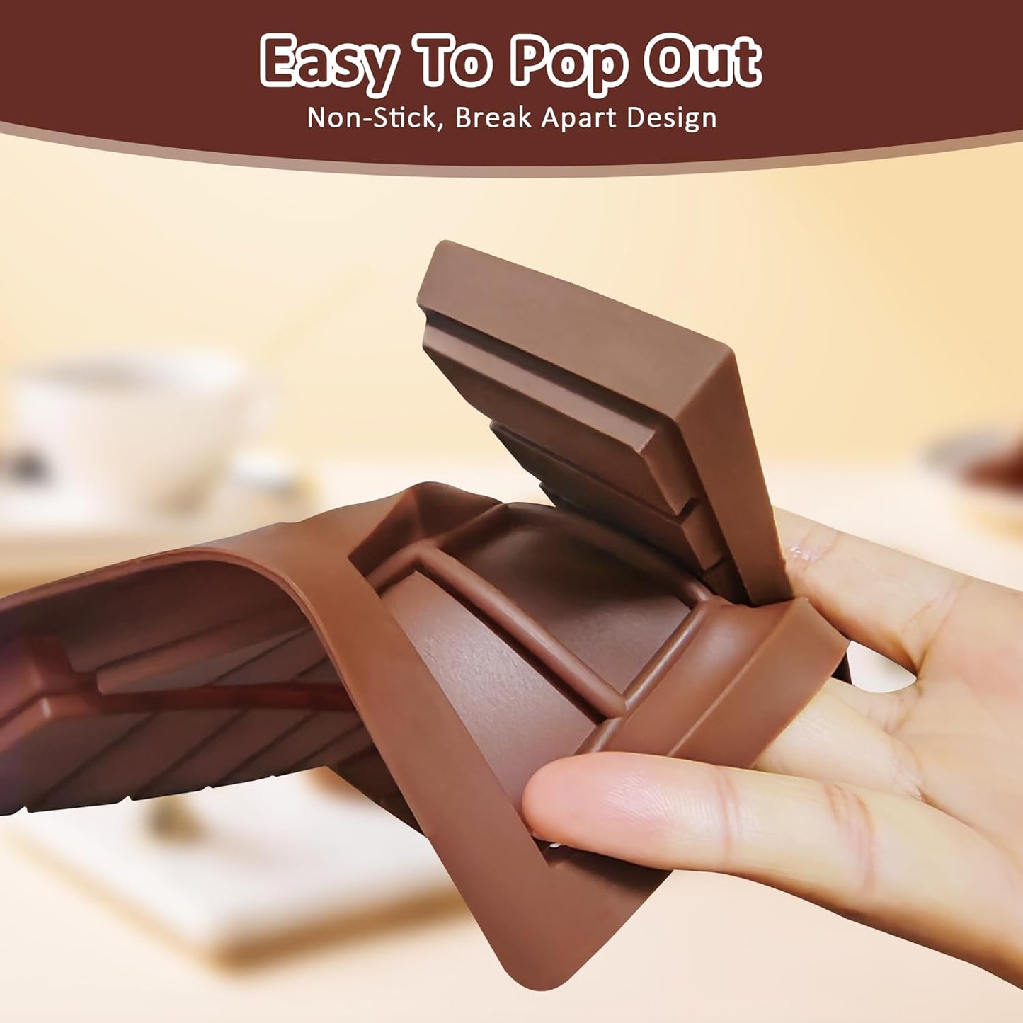 2 Pack Silicone Chocolate Bar Molds - Non-Stick Deep Dubai Chocolate Mold for Candy Bars, Pistachio, Homemade Energy,Protein Bars, Homemade Desserts (Reusable, Break Apart Design, Dishwasher Safe)