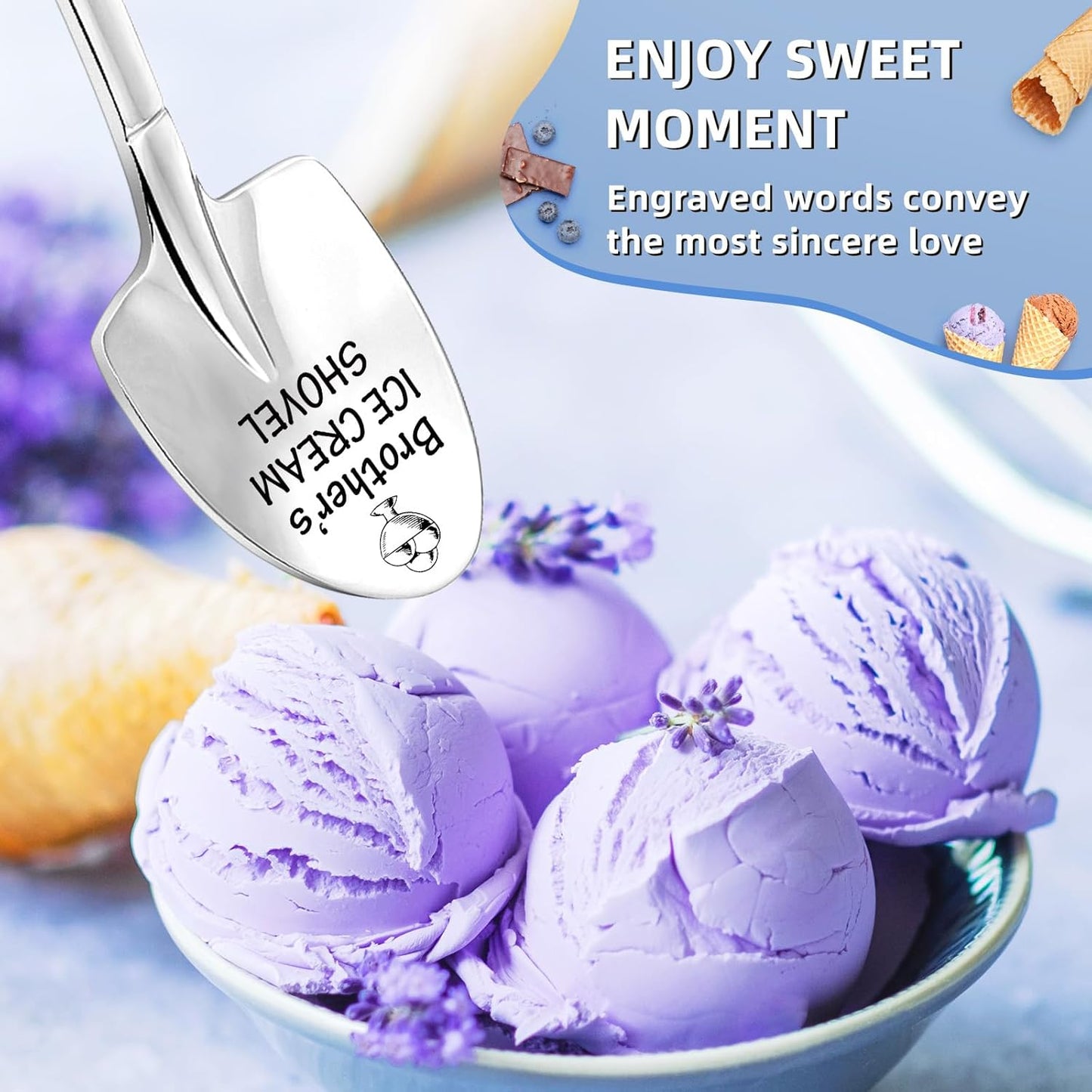 Gifts for Brother, Brother Birthday Gifts, Brother Gifts from Sister Borther Adult, Little Brother Gifts, Funny Brother's Ice Cream Shovel Scoop Christmas Gifts for Brother