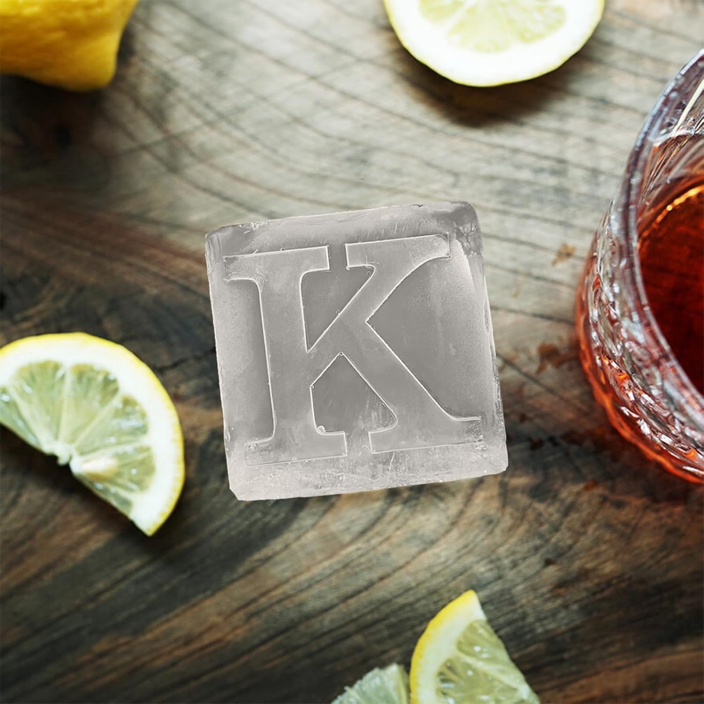 Letter K Monogram Ice Cube Mold Custom Ice Cube Mold 2 Inch Big Initials Silicone Ice Cube Tray Gifts for DAD Gifts for Him