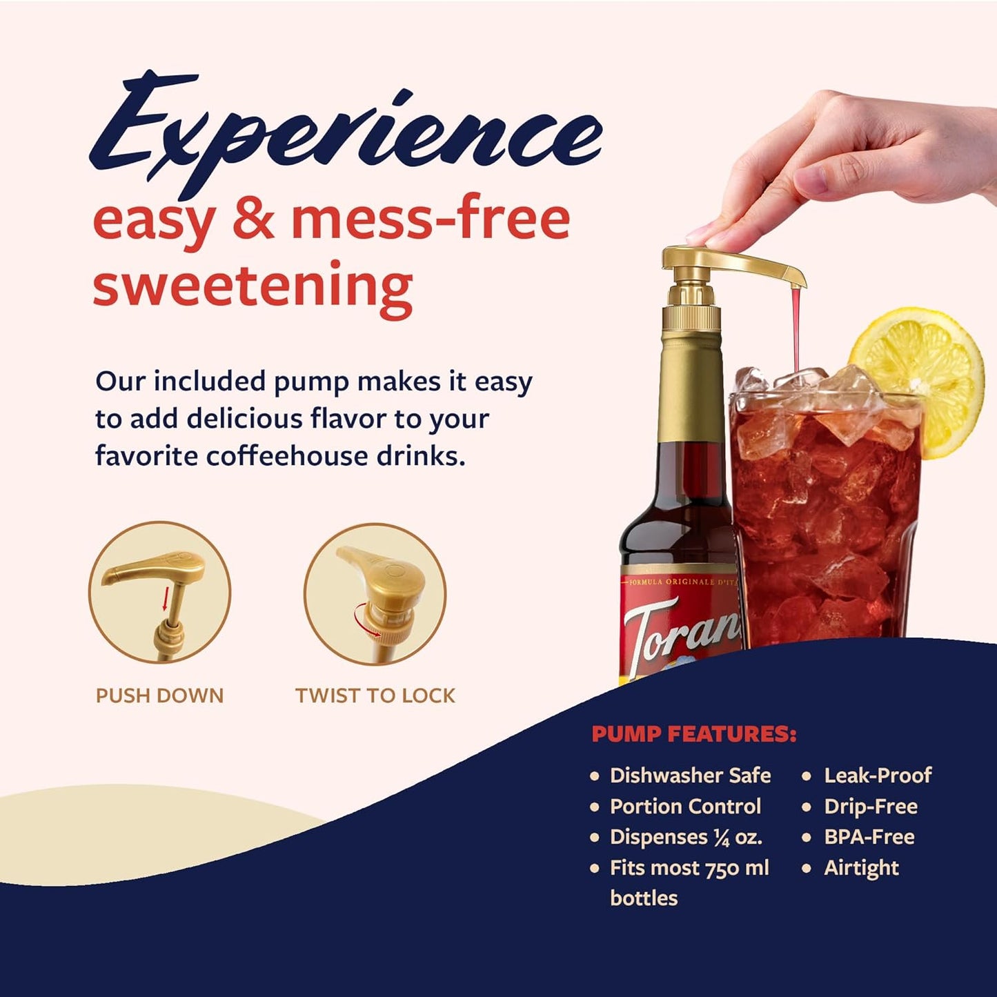 Torani Red Raspberry Syrup for Drinks, Flavoring for Iced Tea, Sodas, Cocktails, and Milk Shakes, Pump Included, 25.4 Oz