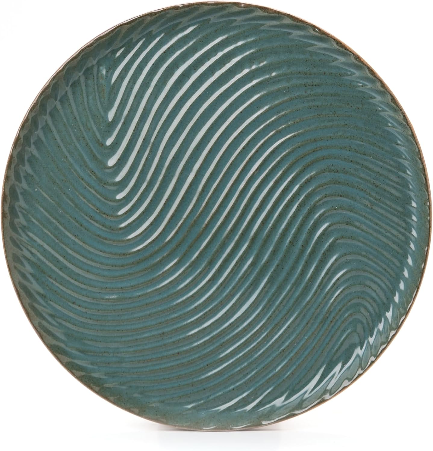 Vanity Tray with Brown Trim - Candle & Perfume Holder Organizer - Round, Green, 11"11" - Home Decor for Dresser, Table, Bathroom Countertop