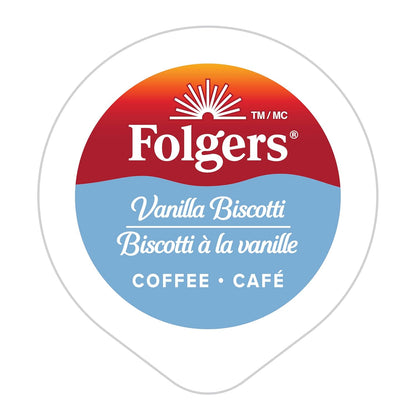 Folgers Vanilla Biscotti Coffee K-cups, 30 Count, 270g/9.5 oz. Box (Imported from Canada)