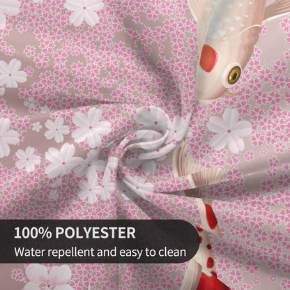 Cherry Blossom Tablecloth, Pink Floral Watercolor Japanese Asian Style Farmhouse Water Resisitant Wipeable Table Cover for Dining Kitchen Living Room Home Party Holiday Decor 60 inch Round