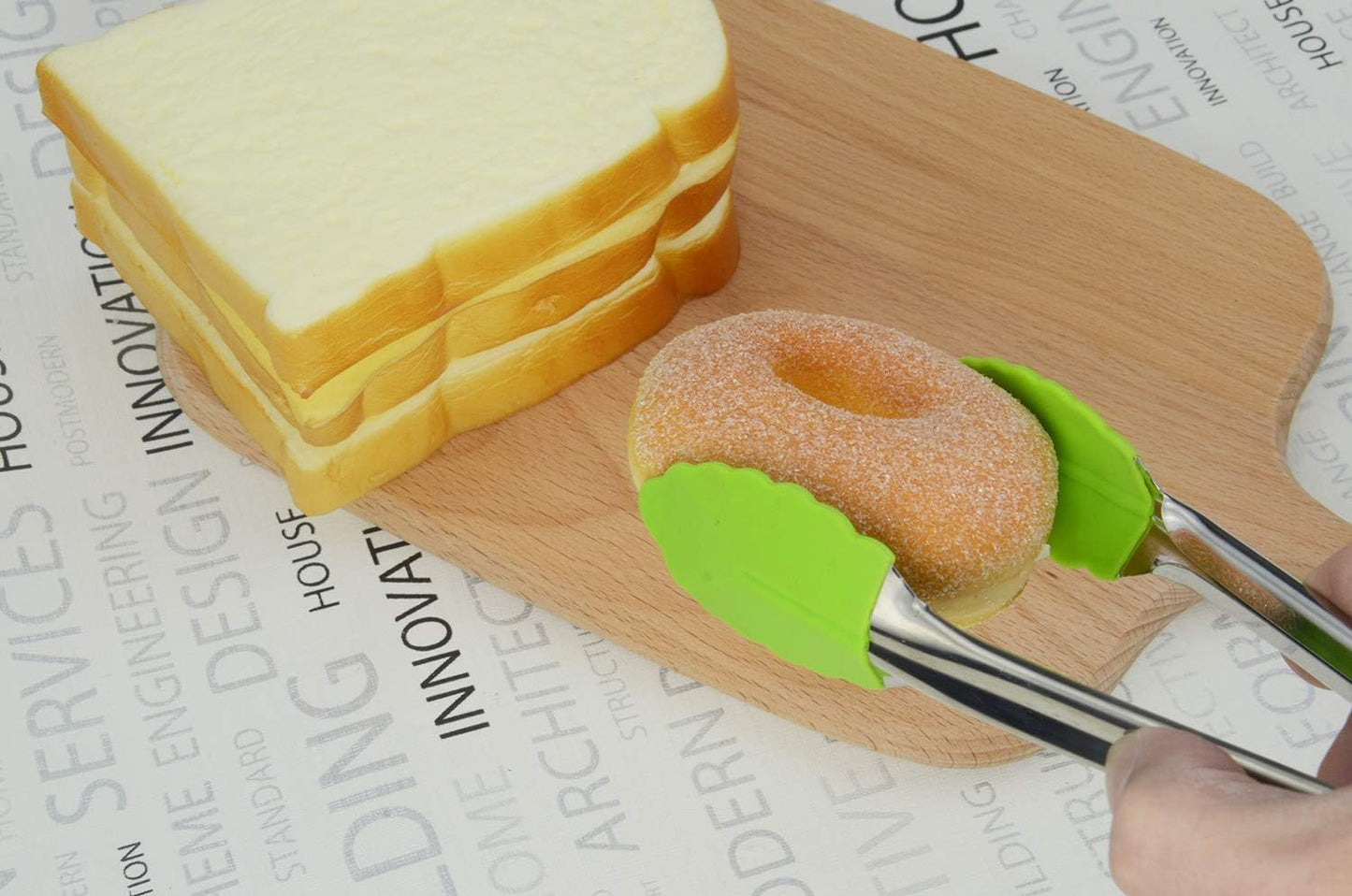 Mini Tongs with Silicone Tips 7 Inches Silicone Cooking Tongs, Set of 3 (Green)