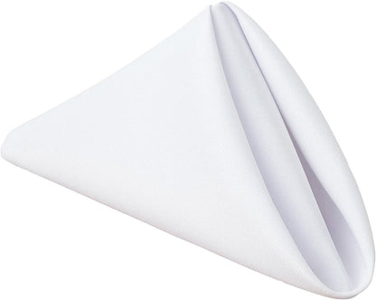 Gee Di Moda Cloth Napkins - 17 x 17 Inch White Dinner Napkins - Set of 12 Soft & Absorbent Washable Fabric Cloth Table Napkins with Hemmed Edges for Hotel Restaurant, Holiday Parties & Wedding
