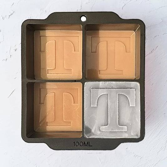 Letter T Monogram Ice Cube Mold Custom Ice Cube Mold 2 Inch Big Initials Silicone Ice Cube Tray Gifts for DAD Gifts for Him